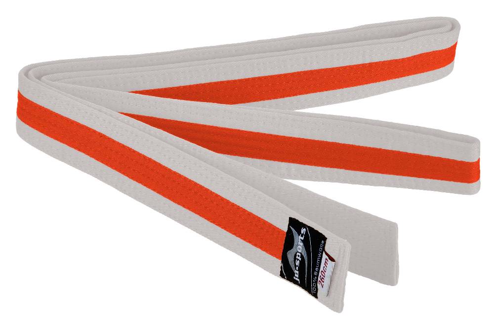 Ju Sports Budogürtel weiß/orange/weiß