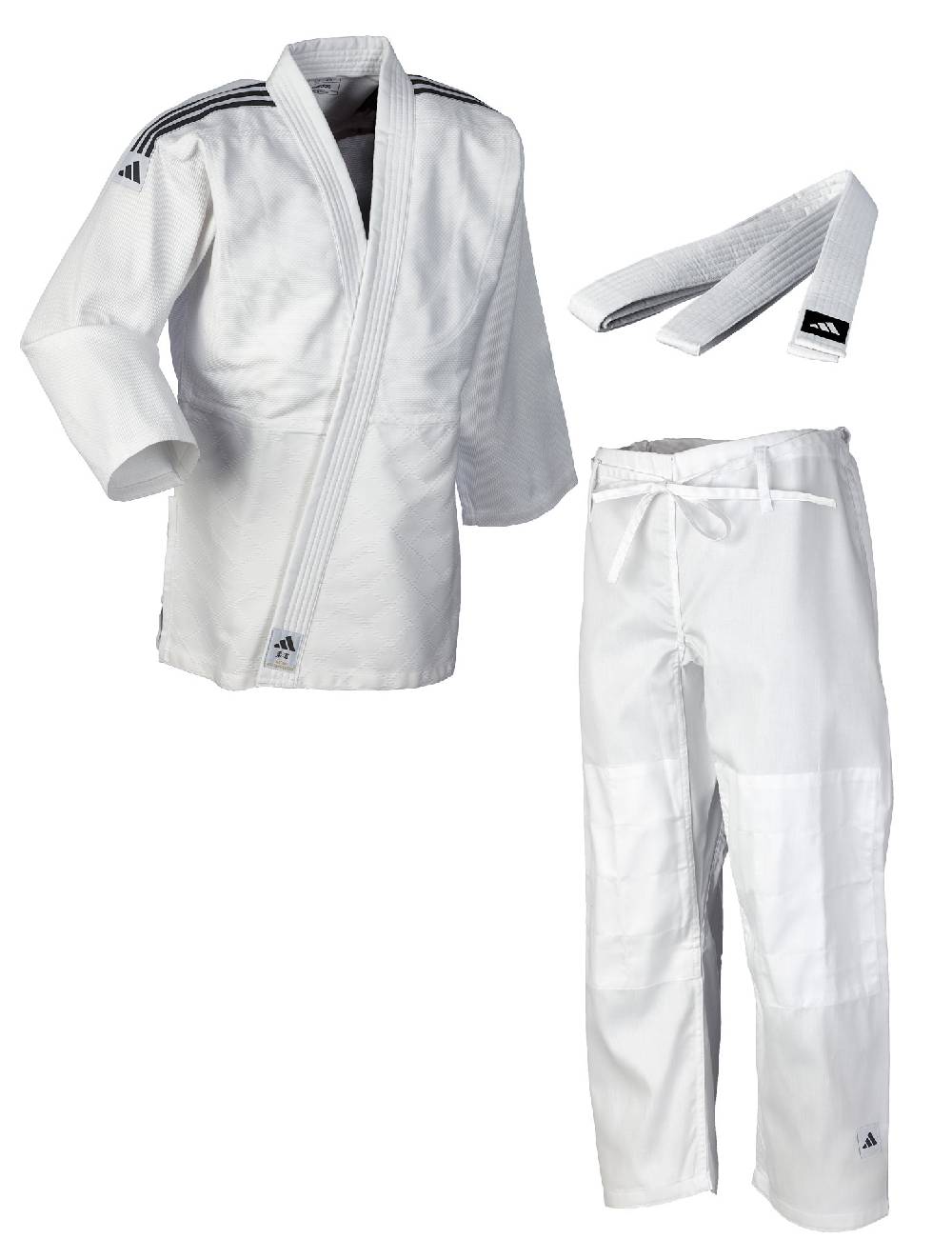 Ju Sports adidas Judo-Anzug Club weiß/schwarze Streifen, J350