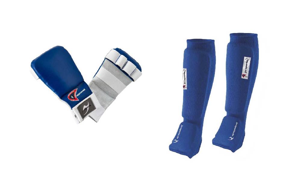 Ju Sports Ju-Jutsu Schützer-Set blau, Hand- und Fußschutz Schlussverkauf