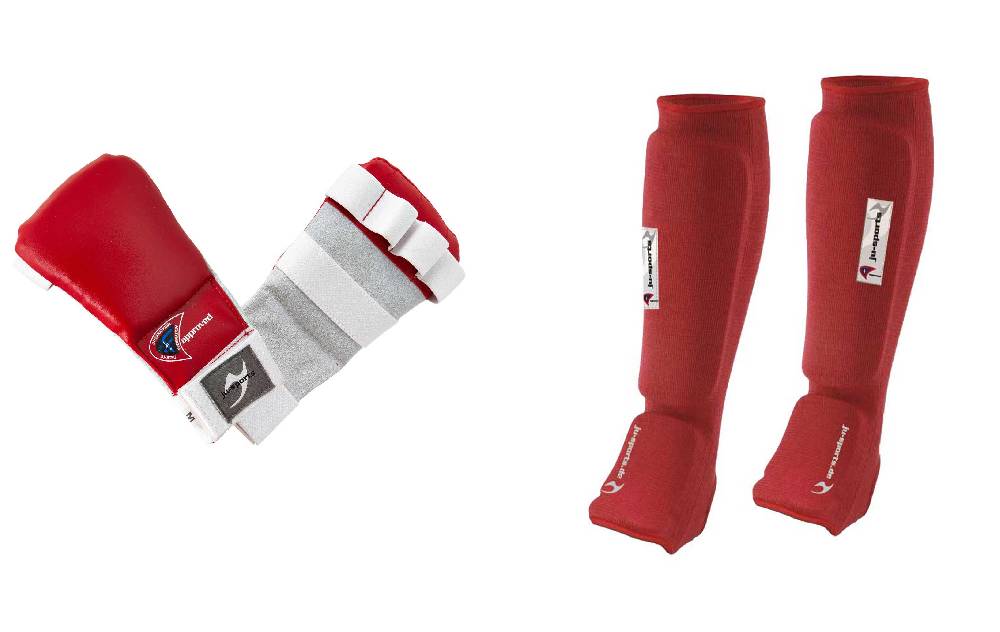 Ju Sports Ju-Jutsu Schützer-Set rot, Hand- und Fußschutz