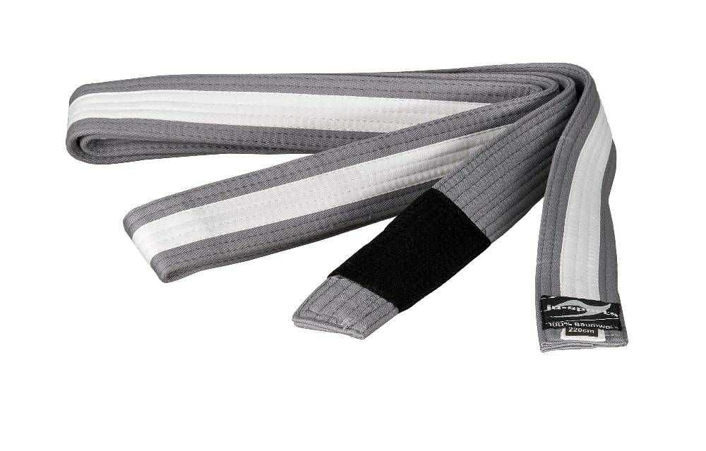 Ju Sports BJJ Kindergürtel grau mit weißem Streifen
