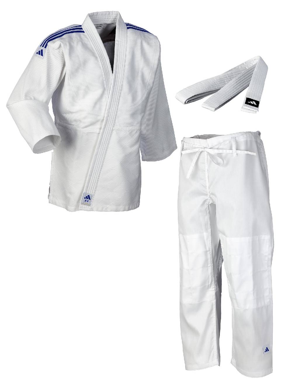 Ju Sports adidas Judo-Anzug Club weiß/blaue Streifen, J350