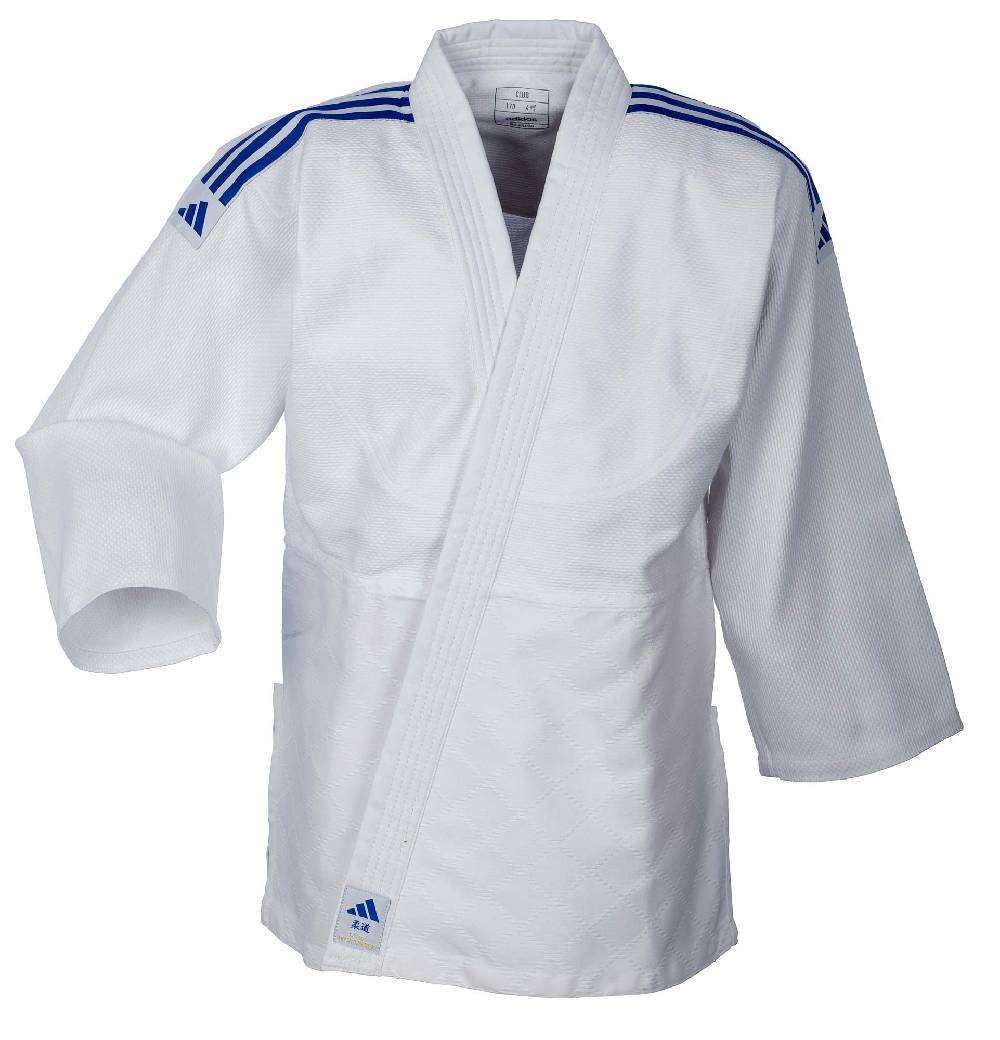 Ju Sports adidas Judo-Anzug Club weiß/blaue Streifen, J350 Super Rabatt