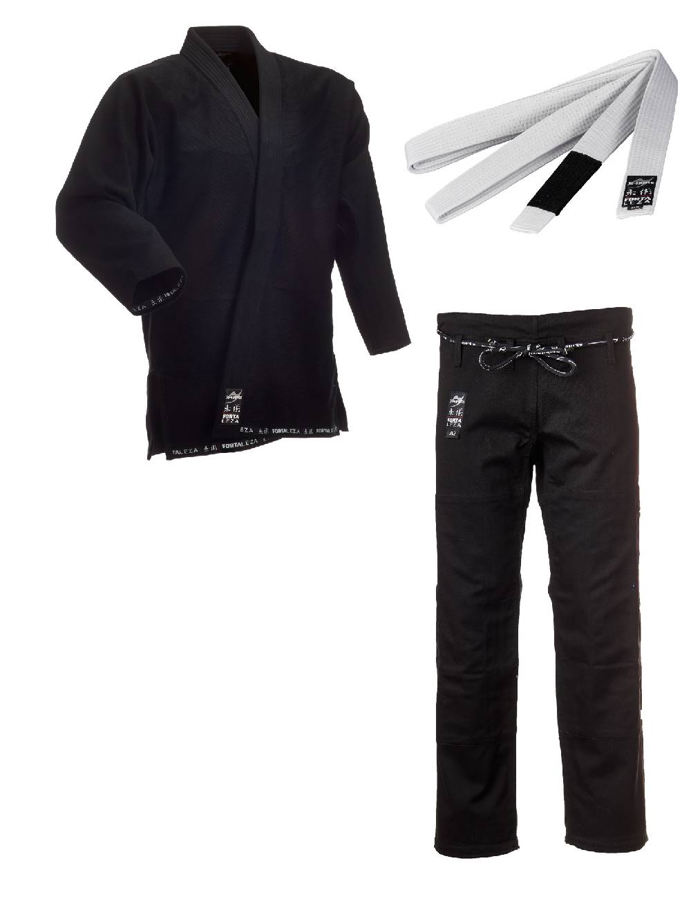 Ju Sports BJJ Starter Gi Fortaleza + BJJ Gürtel schwarz