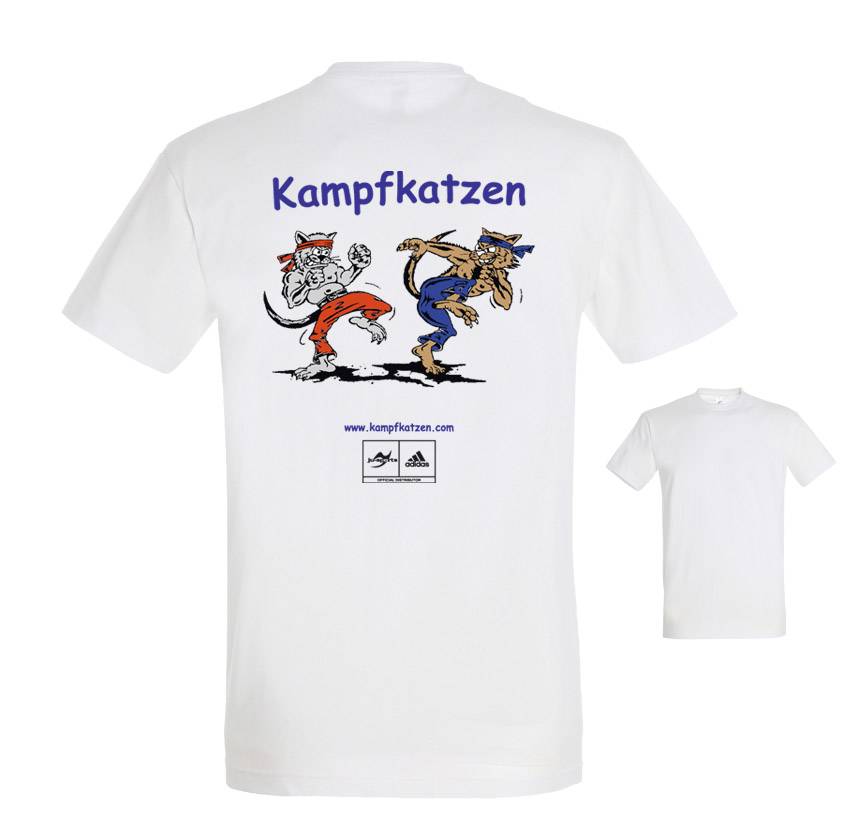 Ju Sports Kampfkatzen Baumwoll Kinder T-Shirt weiß