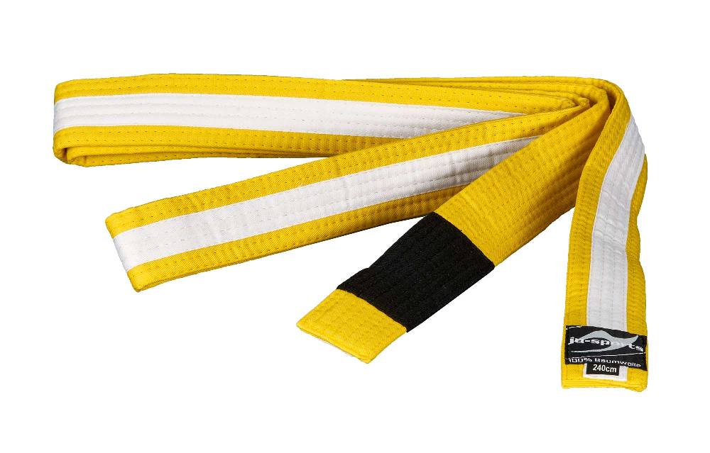 Ju Sports BJJ Kindergürtel gelb mit weißem Streifen Auslauf