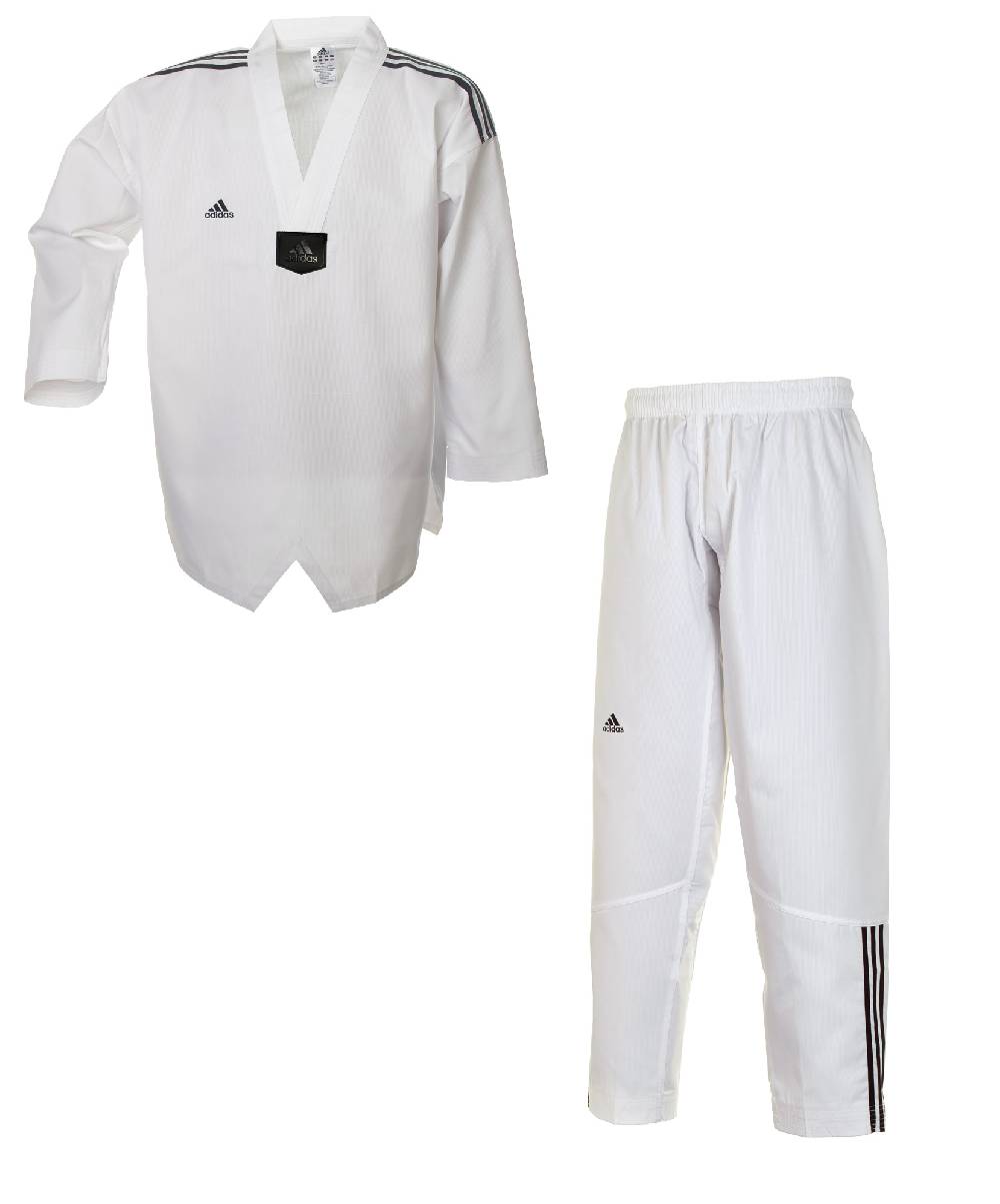 Ju Sports adidas Taekwondoanzug, Adi Club 3 stripes, weißes Revers, ADITCB02