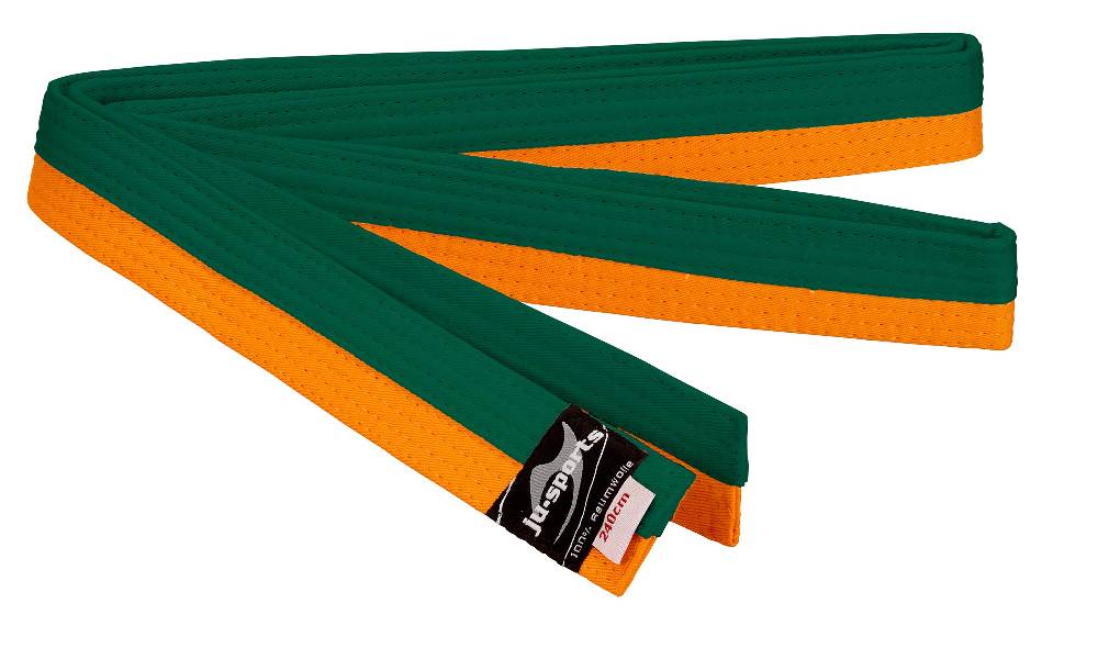 Ju Sports Budogürtel orange/grün (halb/halb)