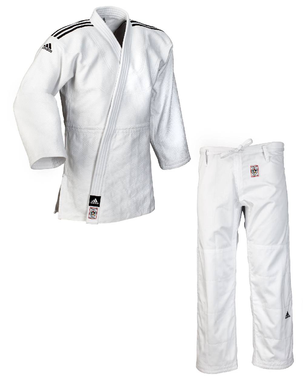 Ju Sports adidas Judoanzug CHAMPION II IJF, weiß/schwarze Streifen, JIJF Günstiger Verkauf