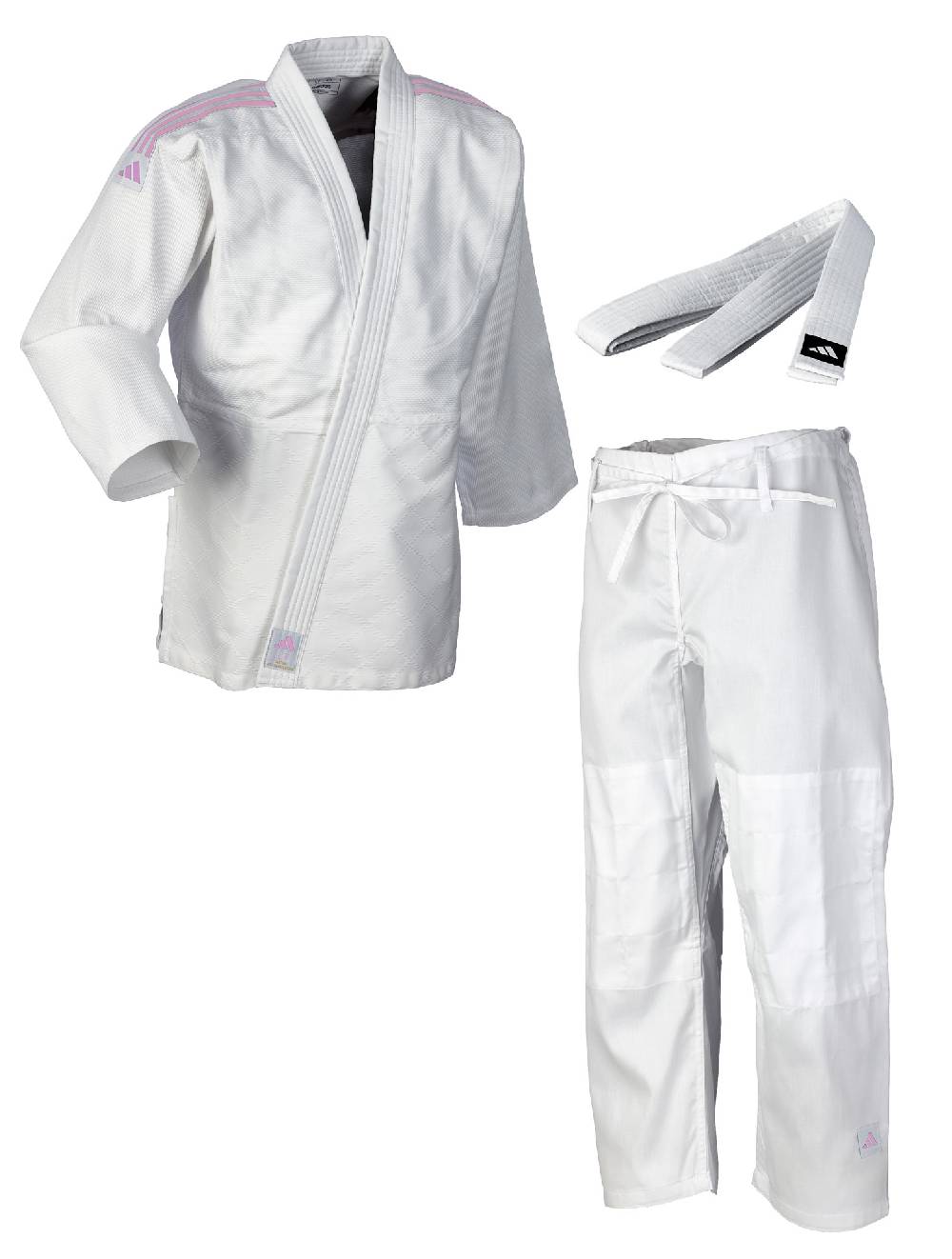 Ju Sports adidas Judo-Anzug Club weiß/pinke Streifen, J350