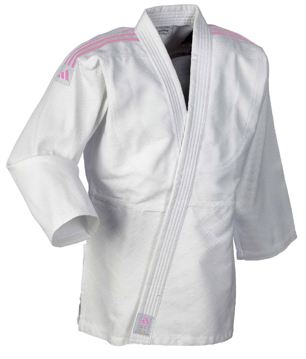 Ju Sports adidas Judo-Anzug Club weiß/pinke Streifen, J350 Meist gekauft