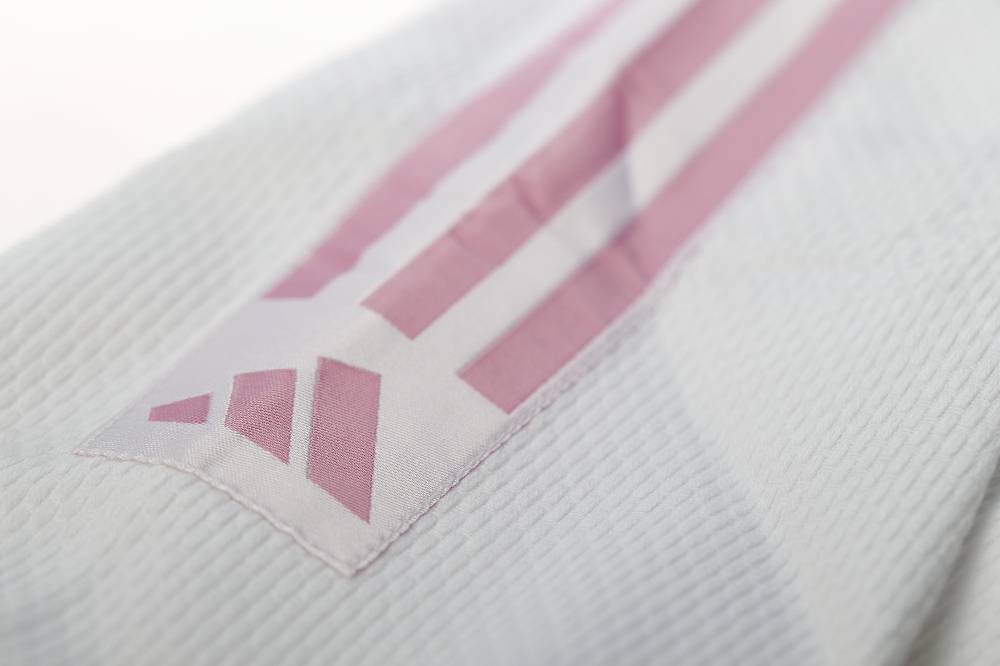 Ju Sports adidas Judo-Anzug Club weiß/pinke Streifen, J350 Meist gekauft