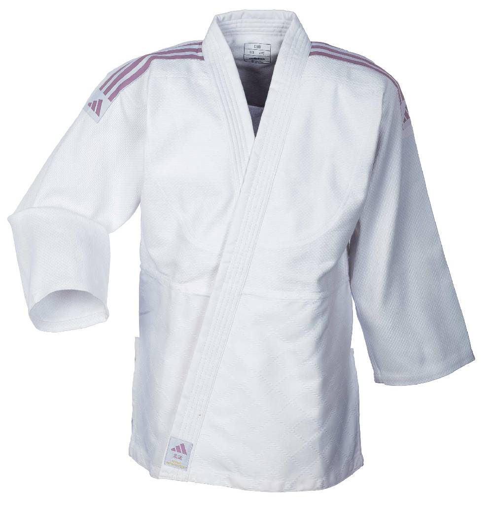Ju Sports adidas Judo-Anzug Club weiß/pinke Streifen, J350 Meist gekauft