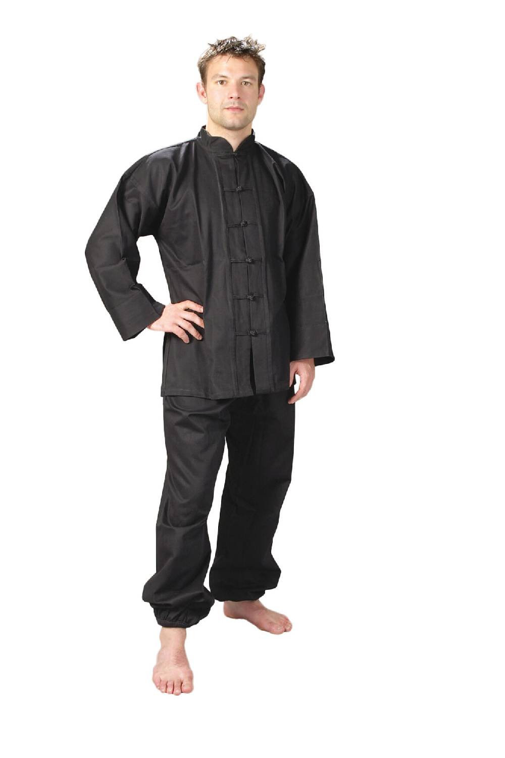 Ju Sports Kung Fu Anzug schwarz, Cotton Fabrikverkauf
