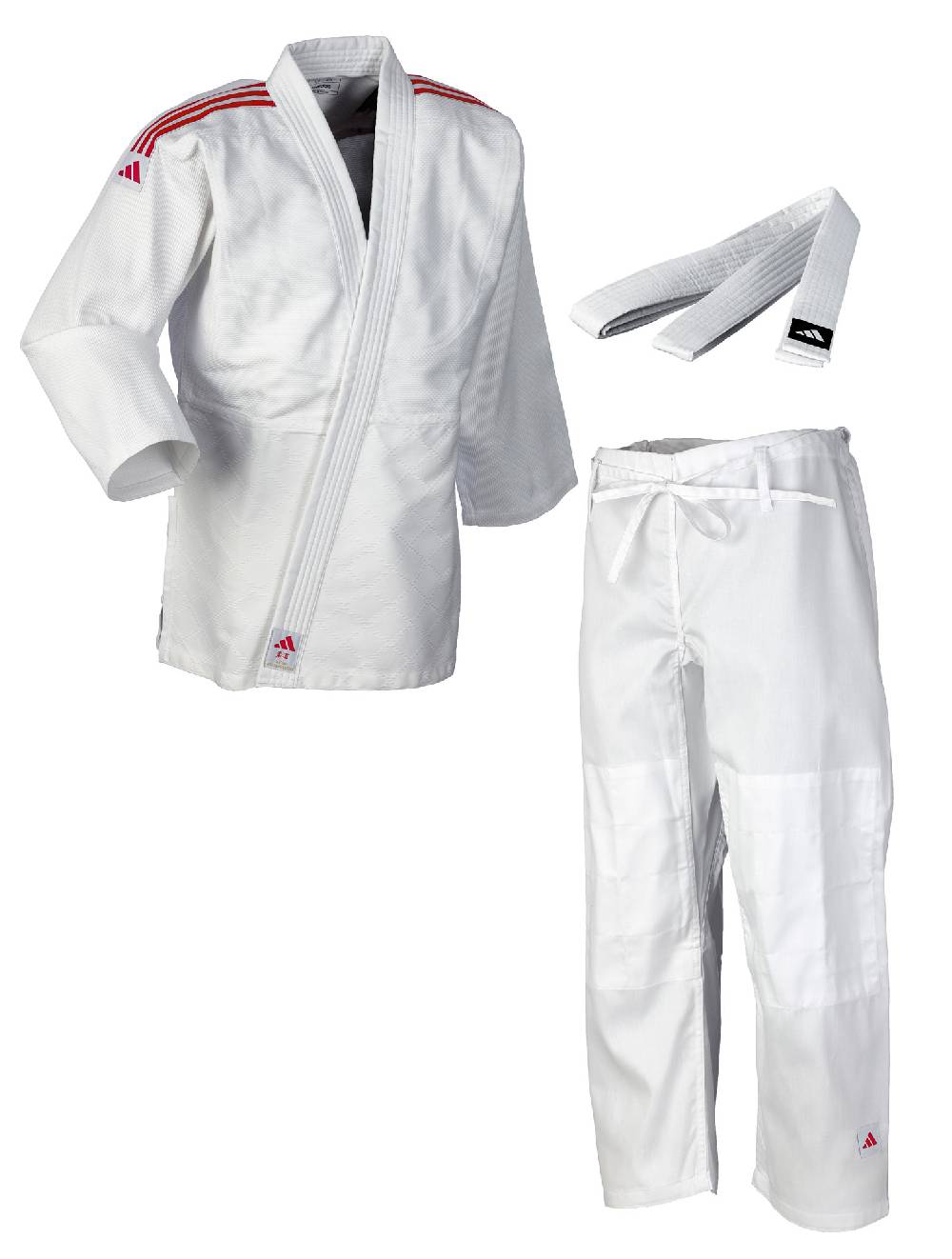 Ju Sports adidas Judo-Anzug Club weiß/rote Streifen, J350