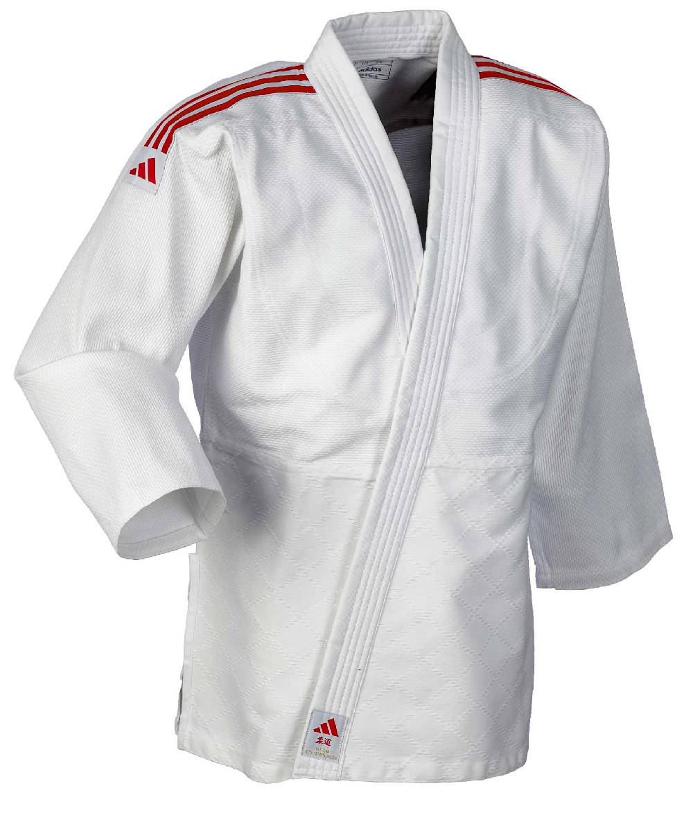 Ju Sports adidas Judo-Anzug Club weiß/rote Streifen, J350 Günstiger Verkauf