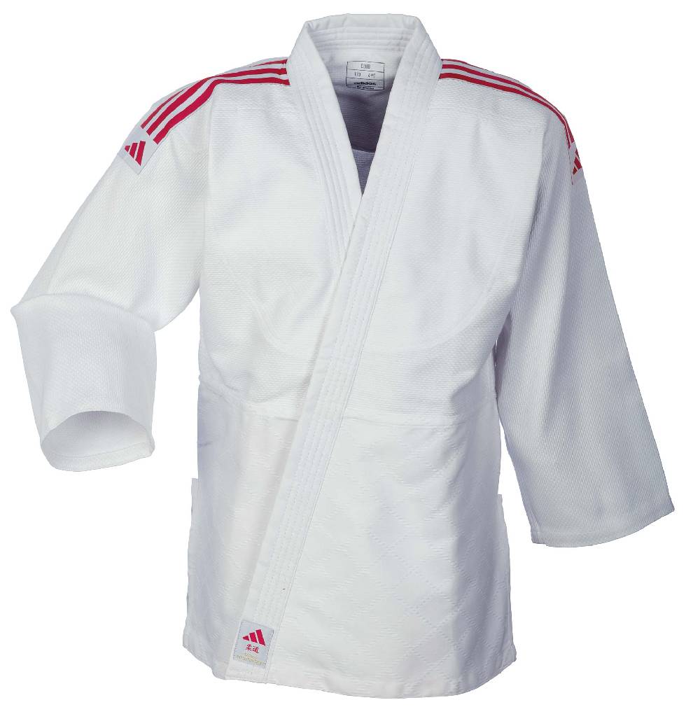 Ju Sports adidas Judo-Anzug Club weiß/rote Streifen, J350 Günstiger Verkauf