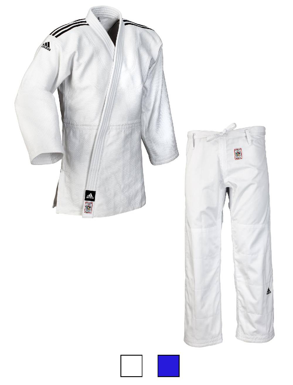 Ju Sports adidas Judoanzug CHAMPION II IJF slim cut, weiß/schwarze Streifen, JIJFS