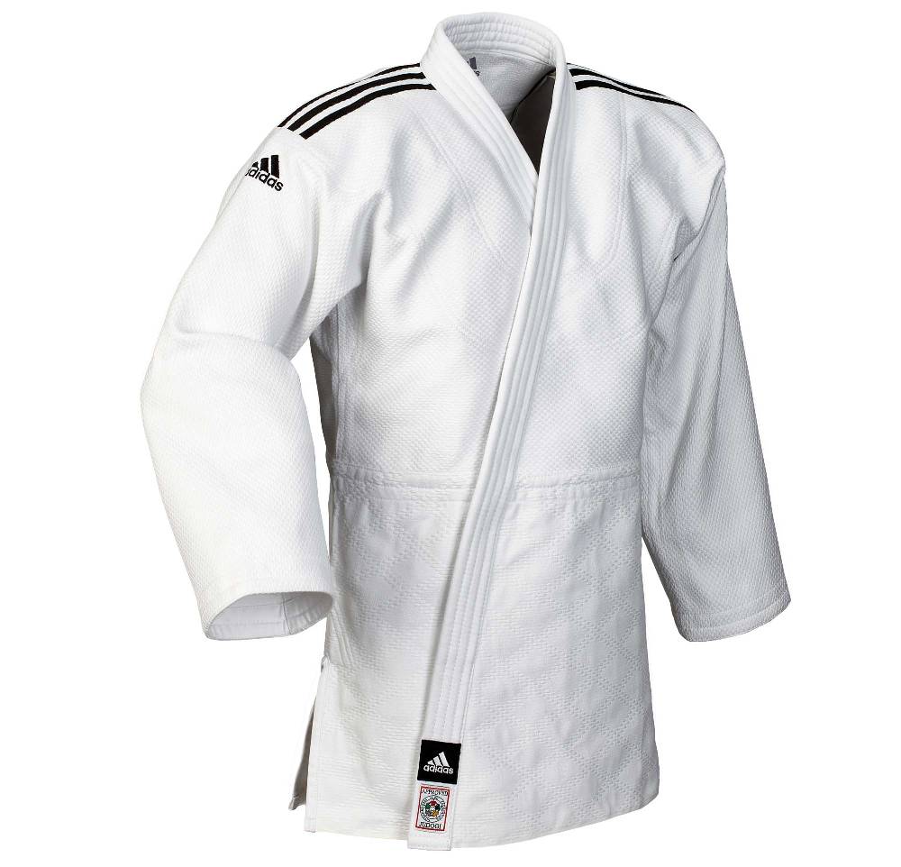 Ju Sports adidas Judoanzug CHAMPION II IJF slim cut, weiß/schwarze Streifen, JIJFS Auslauf