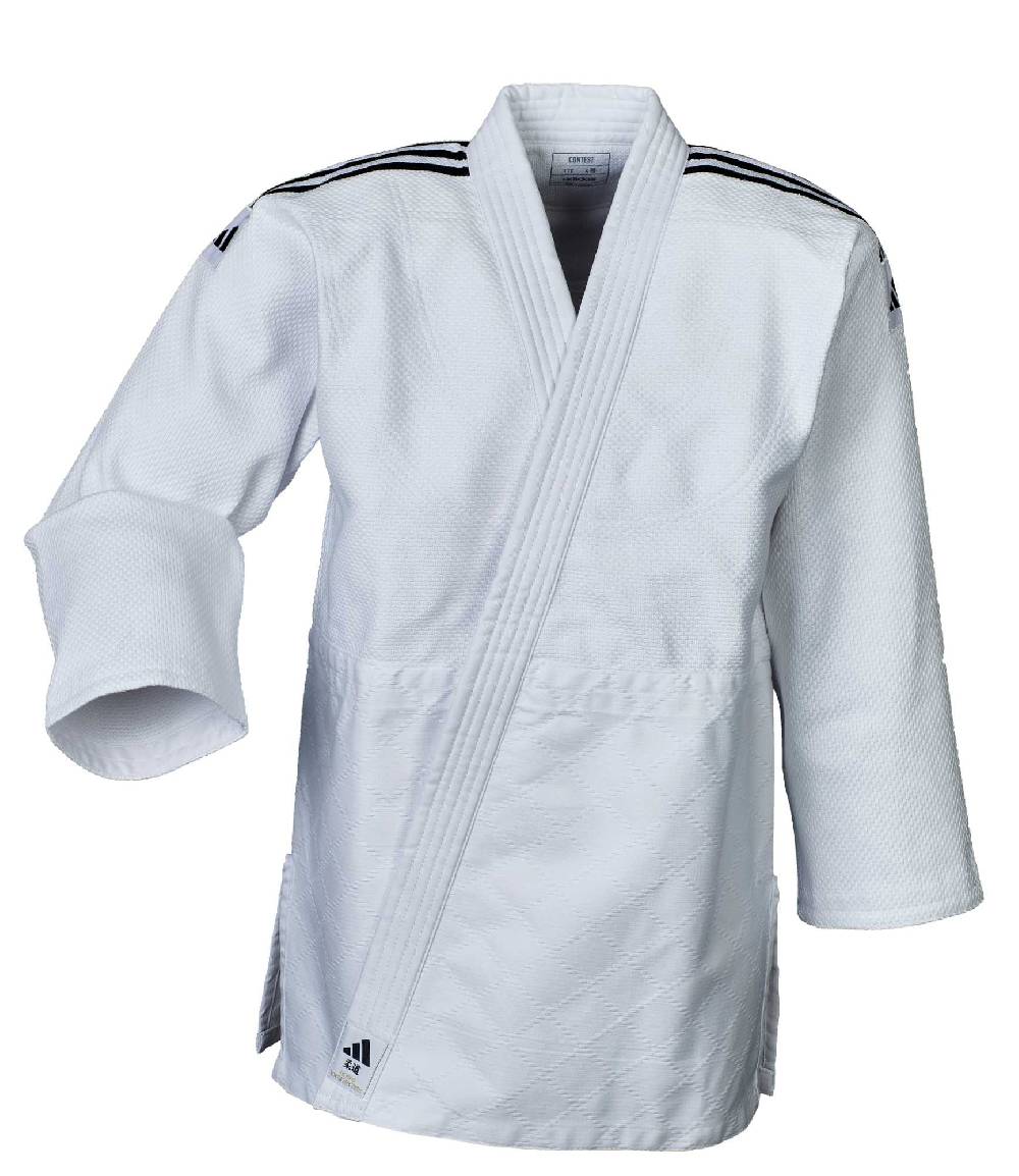 Ju Sports adidas Judo-Anzug Contest weiß/schwarze Streifen, J650 Günstiger Verkauf