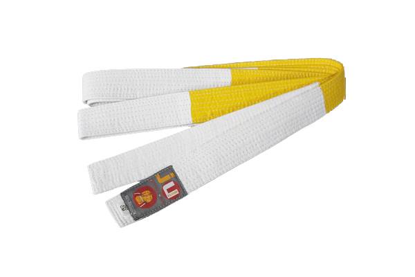 Ju Sports Budogürtel weiß/gelb Two Tone