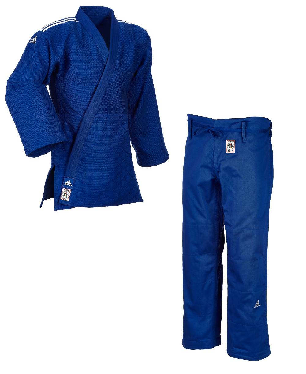 Ju Sports adidas Judoanzug CHAMPION II IJF slim cut, blau/weiße Streifen, JIJFBS