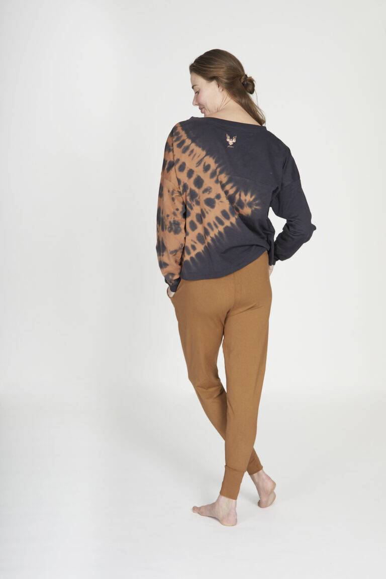 Kismet Yogastyle Ravi Shirt anthracite maroon batik Exklusivangebot