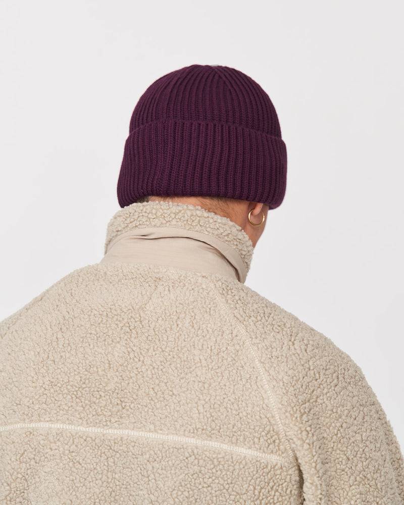 Kuuno Ribbed Cotton Beanie Dark Berry Günstiger Verkauf