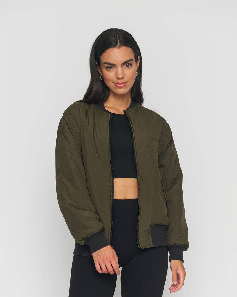 Kuuno Reversible Bomber Jacket Night Black / Forest Green im Angebot