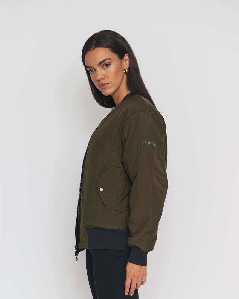 Kuuno Reversible Bomber Jacket Night Black / Forest Green im Angebot