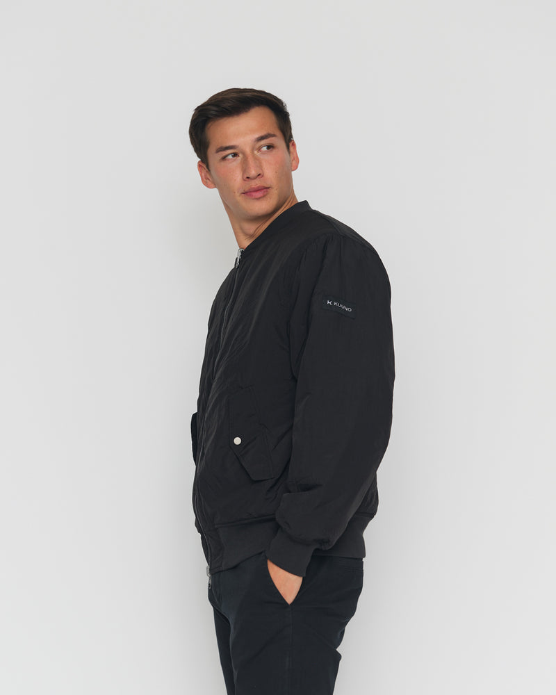 Kuuno Reversible Bomber Jacket Night Black / Forest Green im Angebot