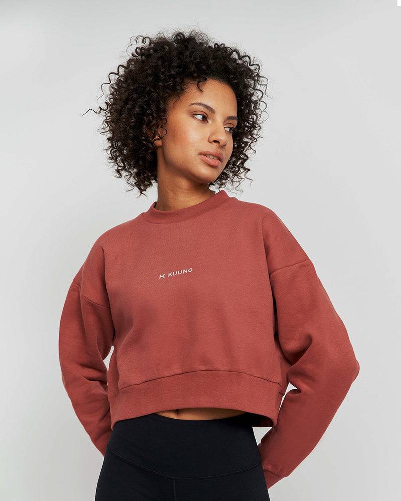 Kuuno Essential Cropped Sweater Marsala Red