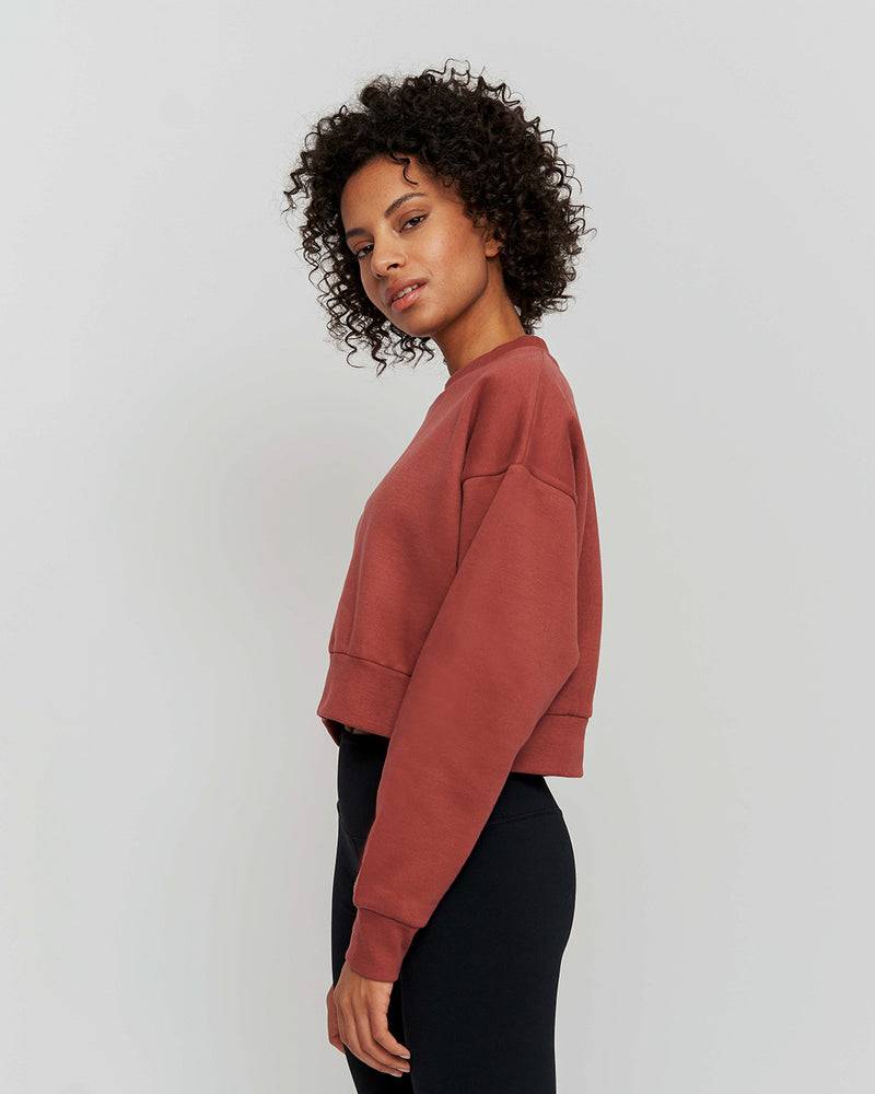 Kuuno Essential Cropped Sweater Marsala Red Angebote