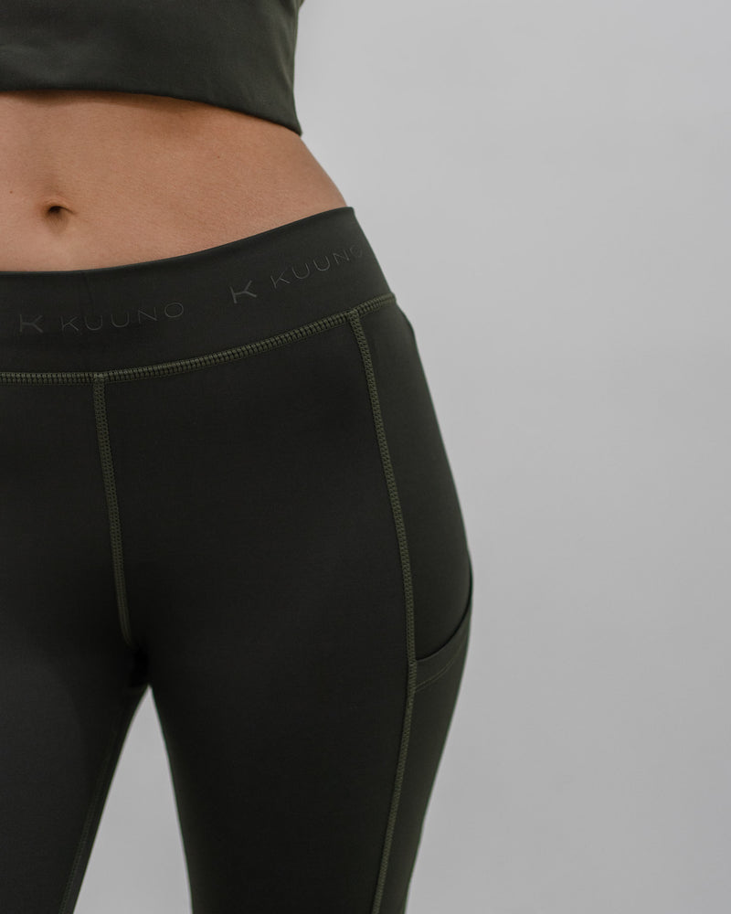 Kuuno Dynamic High Waist Tights Forest Green Hotsell