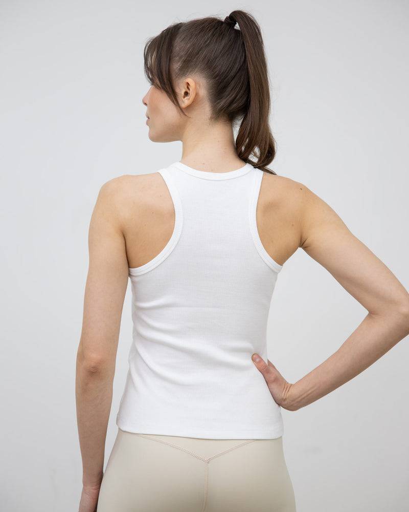 Kuuno Everyday Cotton Tank Top Classic White Fabrikverkauf