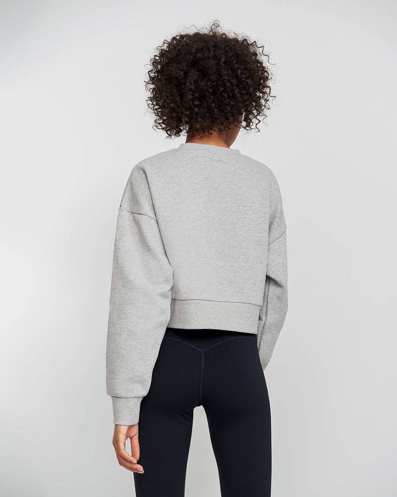Kuuno Essential Cropped Sweater Light Grey Günstiger Verkauf