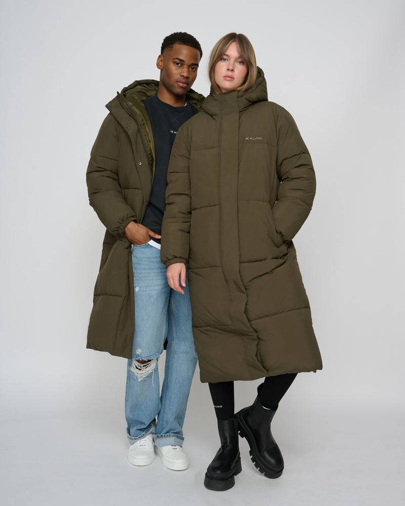 Kuuno Everyday Long Puffer Jacket Forest Green
