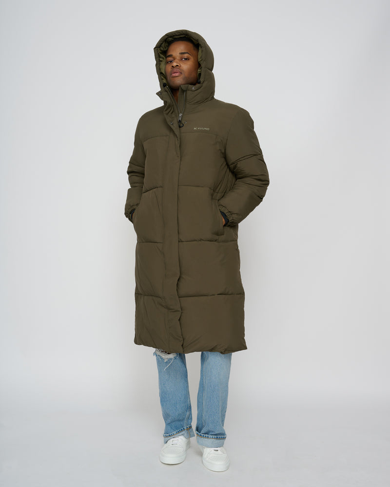 Kuuno Everyday Long Puffer Jacket Forest Green Outlet