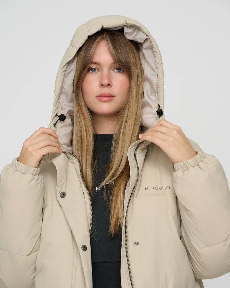 Kuuno Everyday Long Puffer Jacket Light Beige Auslauf