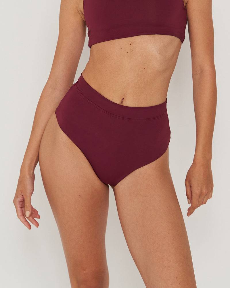 Kuuno Bikini Bottom High Waist Dark Berry