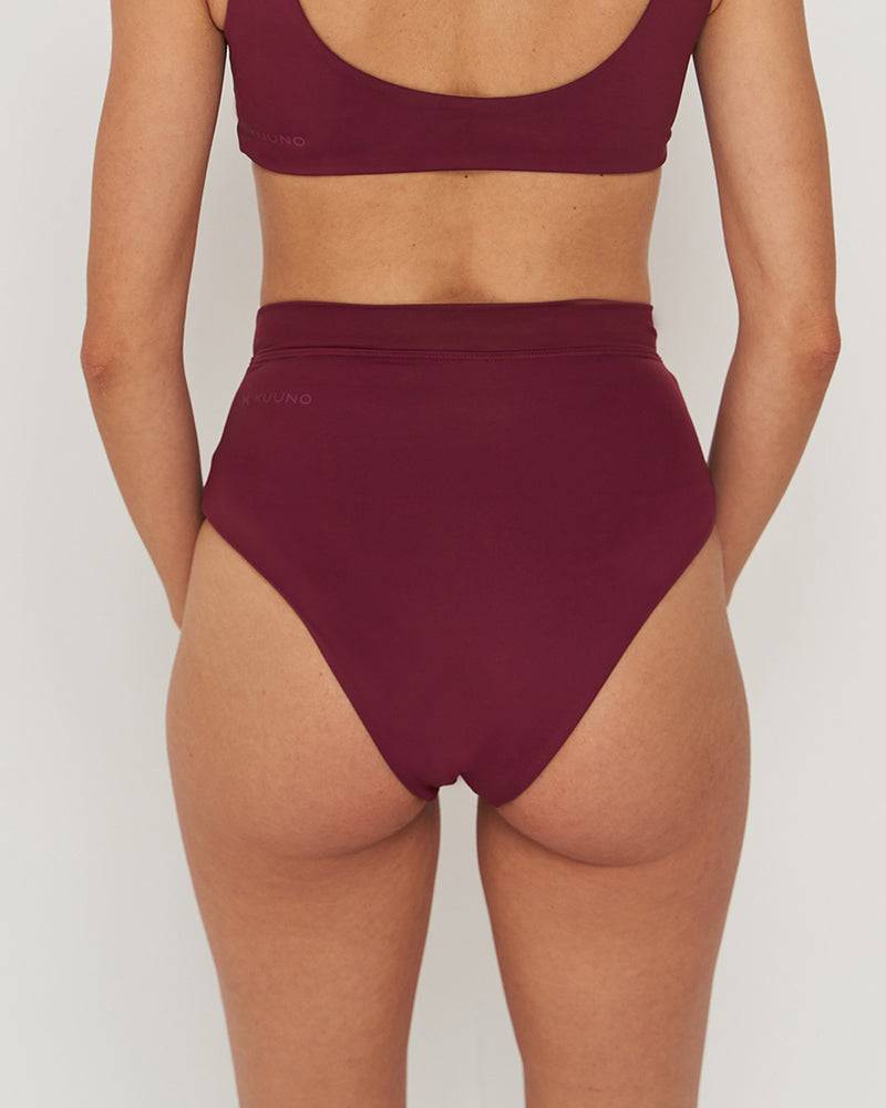 Kuuno Bikini Bottom High Waist Dark Berry Verkauf
