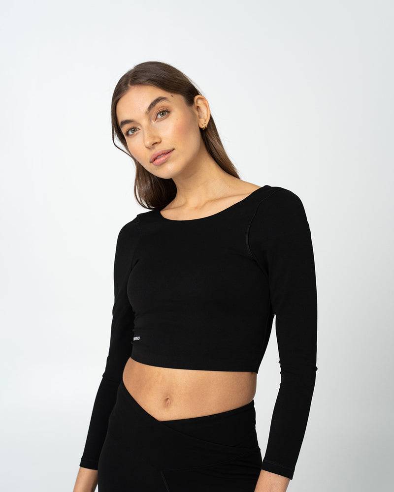 Kuuno Essential Cropped Longsleeve Night Black