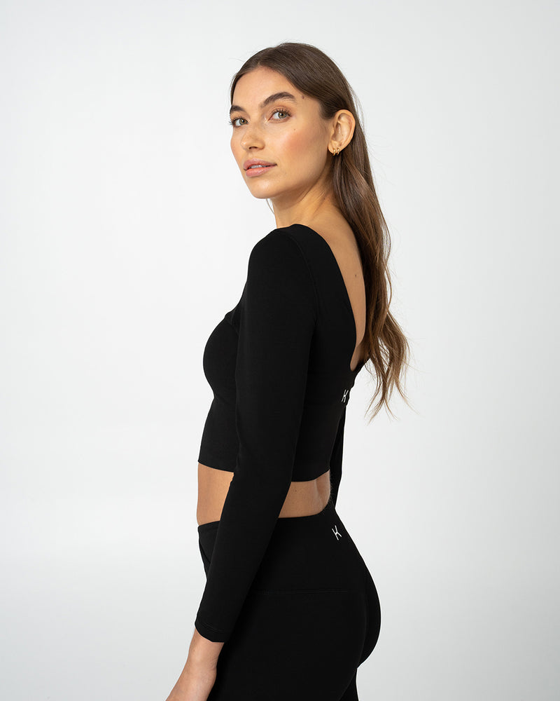 Kuuno Essential Cropped Longsleeve Night Black Hotsell