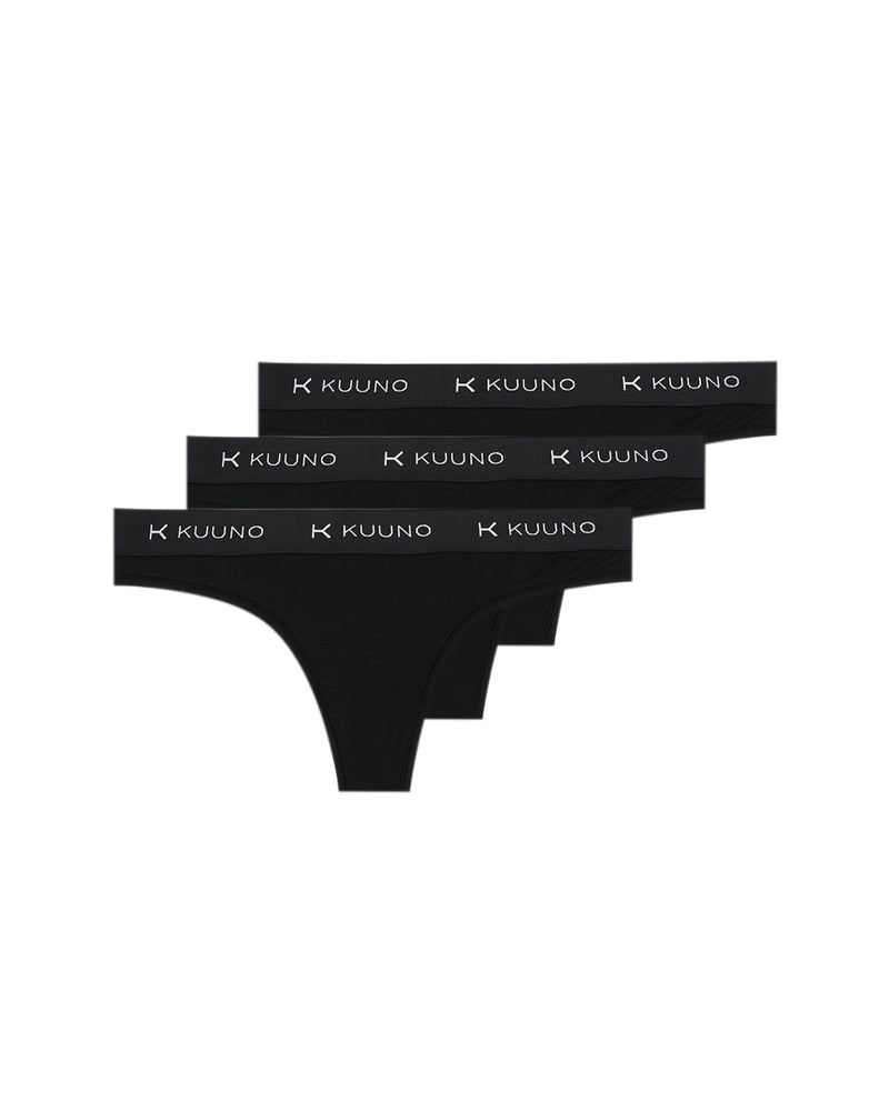 Kuuno 3er-Set Everyday Thong Night Black