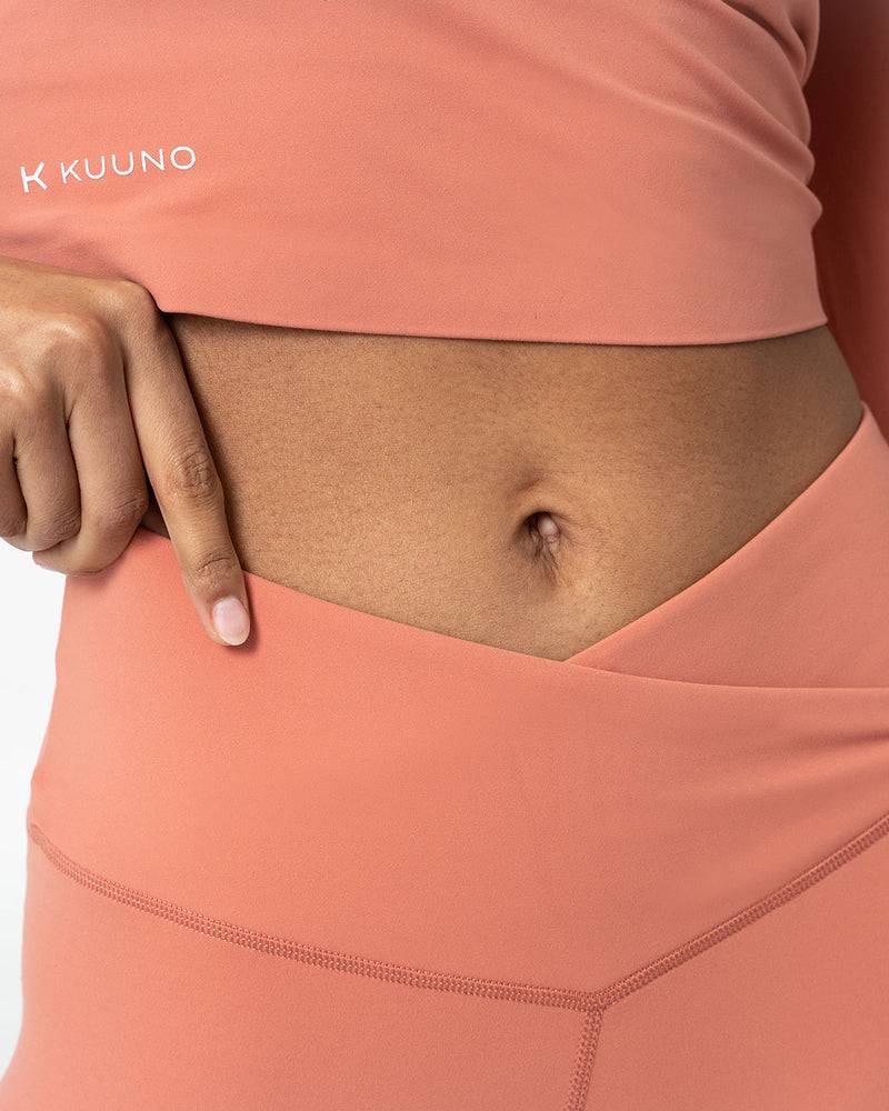 Kuuno Essential Crossover High Waist Tights Coral Pink Fabrikverkauf