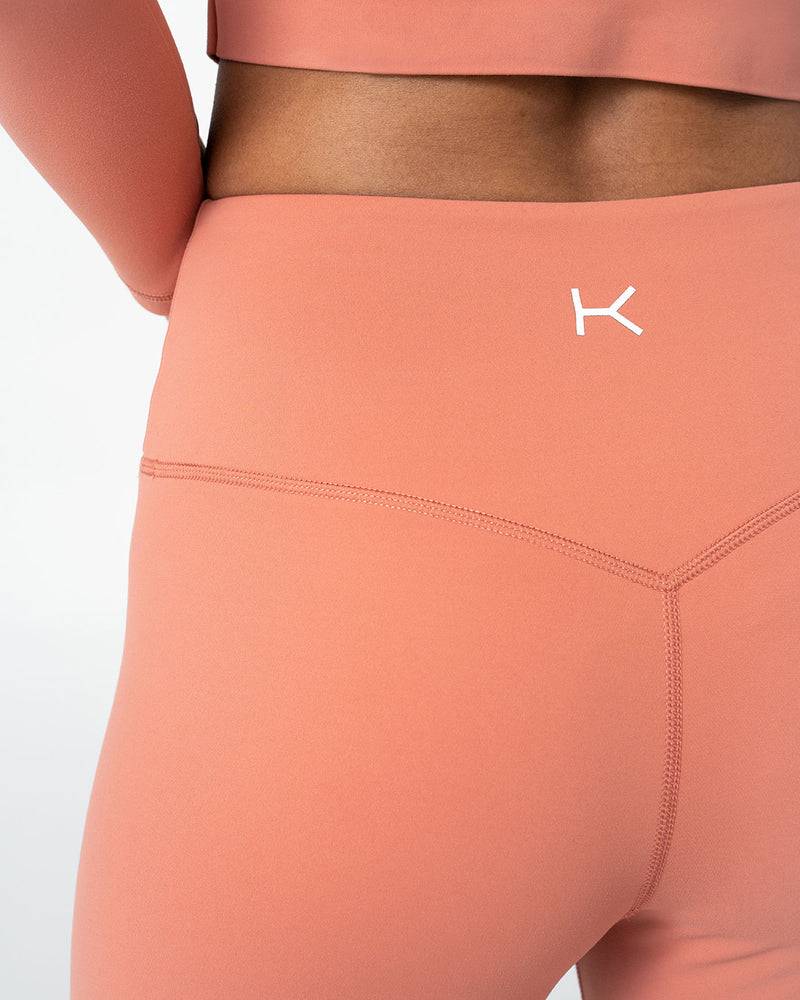 Kuuno Essential Crossover High Waist Tights Coral Pink Fabrikverkauf