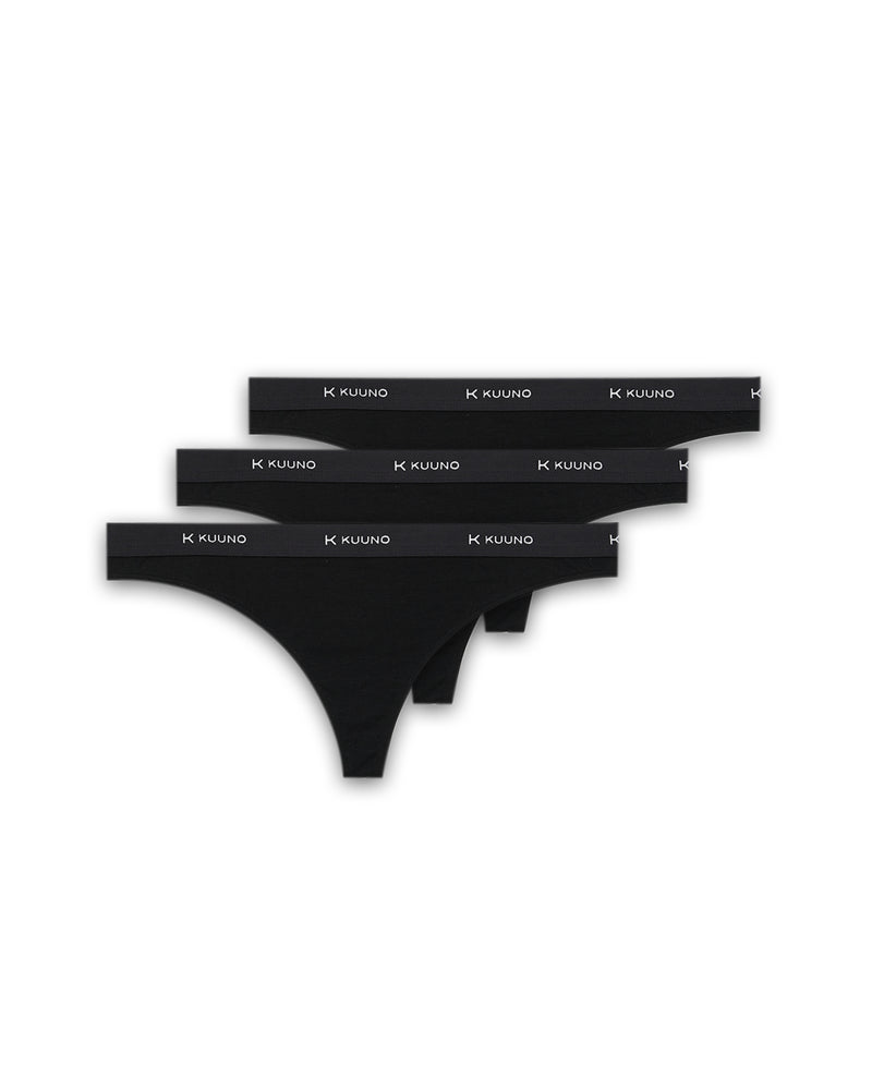 Kuuno 3er-Set Everyday High Cut Thong Night Black Online