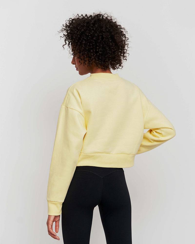 Kuuno Essential Cropped Sweater Pale Yellow Verkauf