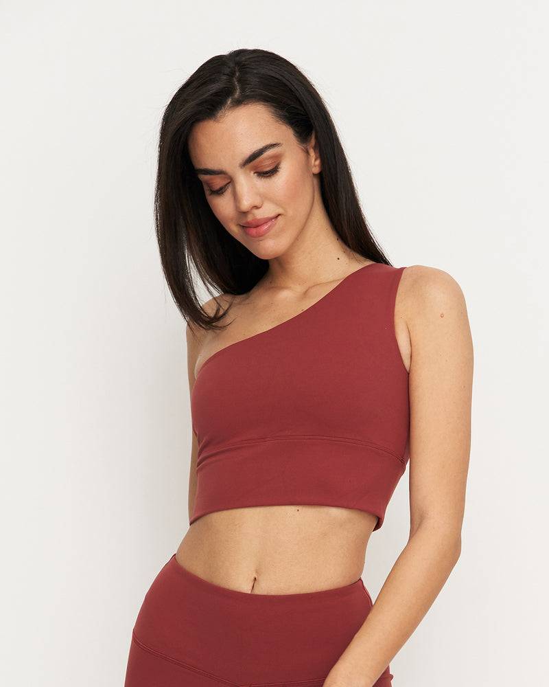 Kuuno Essential One Shoulder Bra Marsala Red Fabrikverkauf