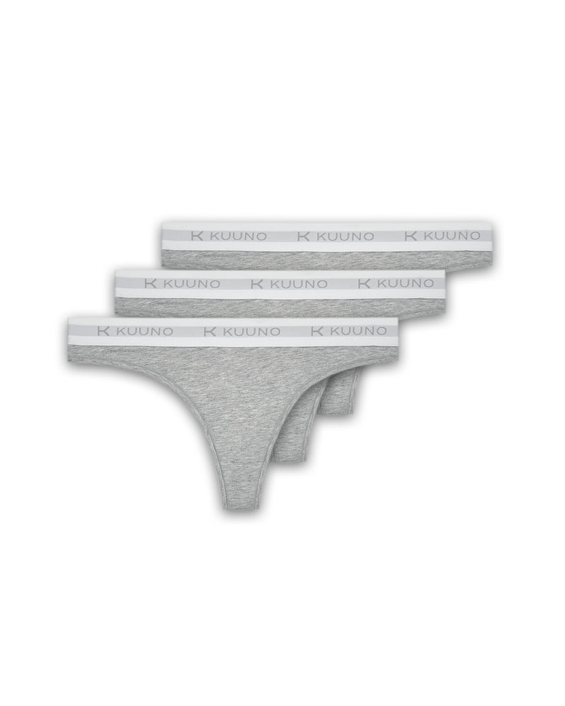Kuuno 3er-Set Everyday Thong Light Grey